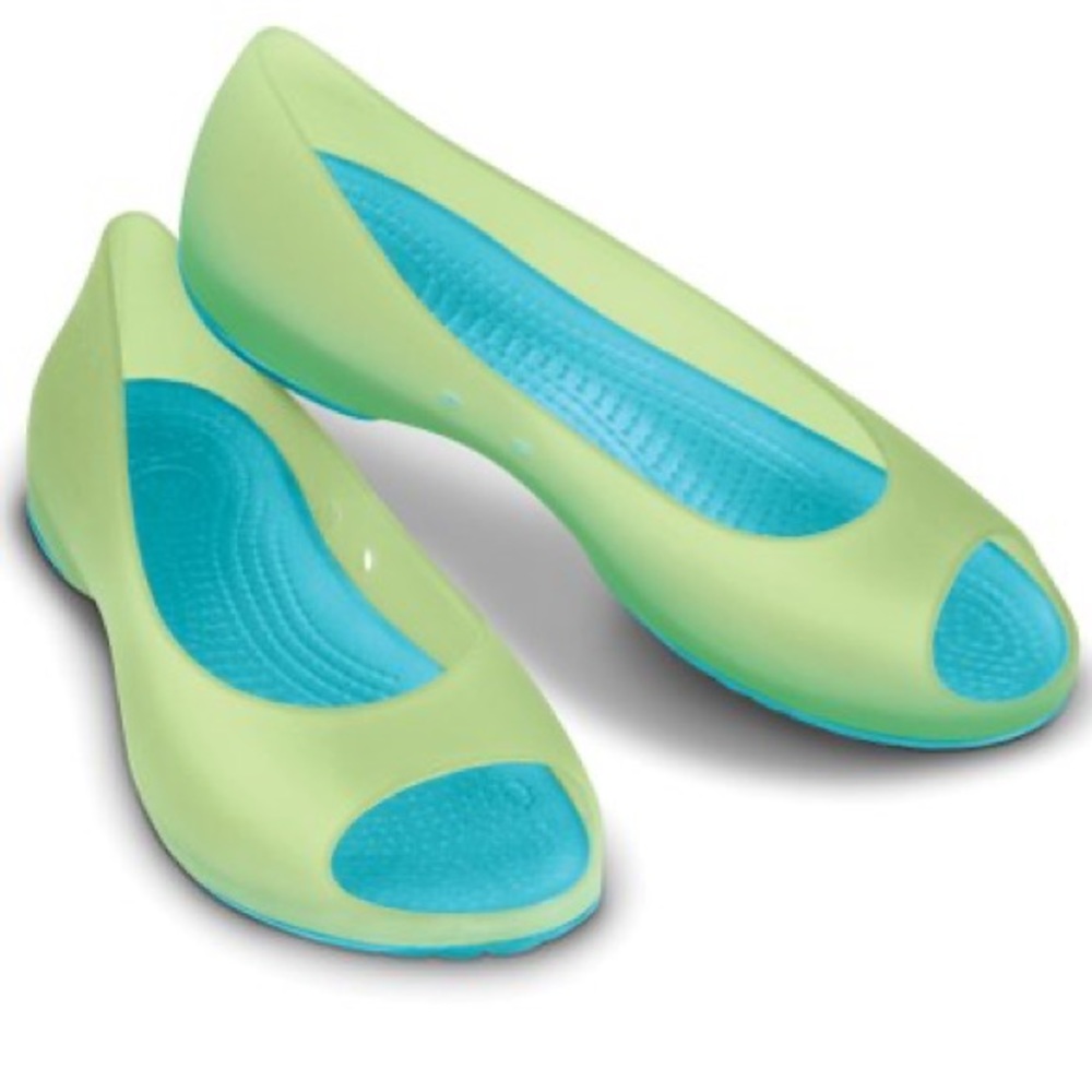 Crocs Celery & Aqua Carlie Flat